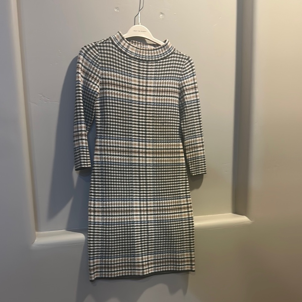 Ann Taylor Black and White Plaid Mini Dress